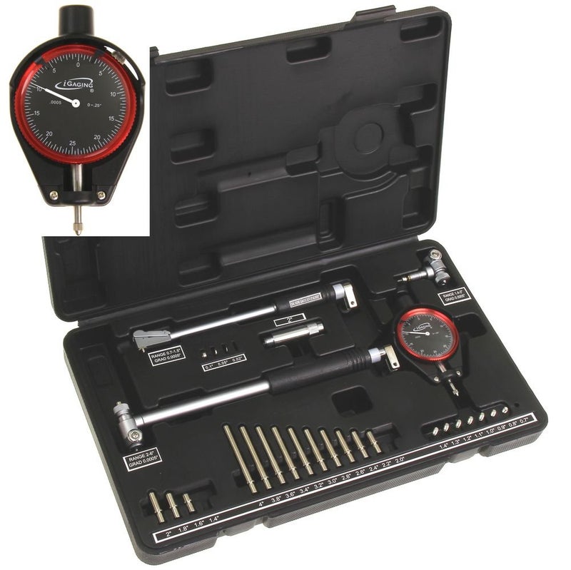 iGaging Dial Bore Gauge 0.7"-6"/0.0005" Deep Engine Hole Cylinder Measurement Gage - Image 1